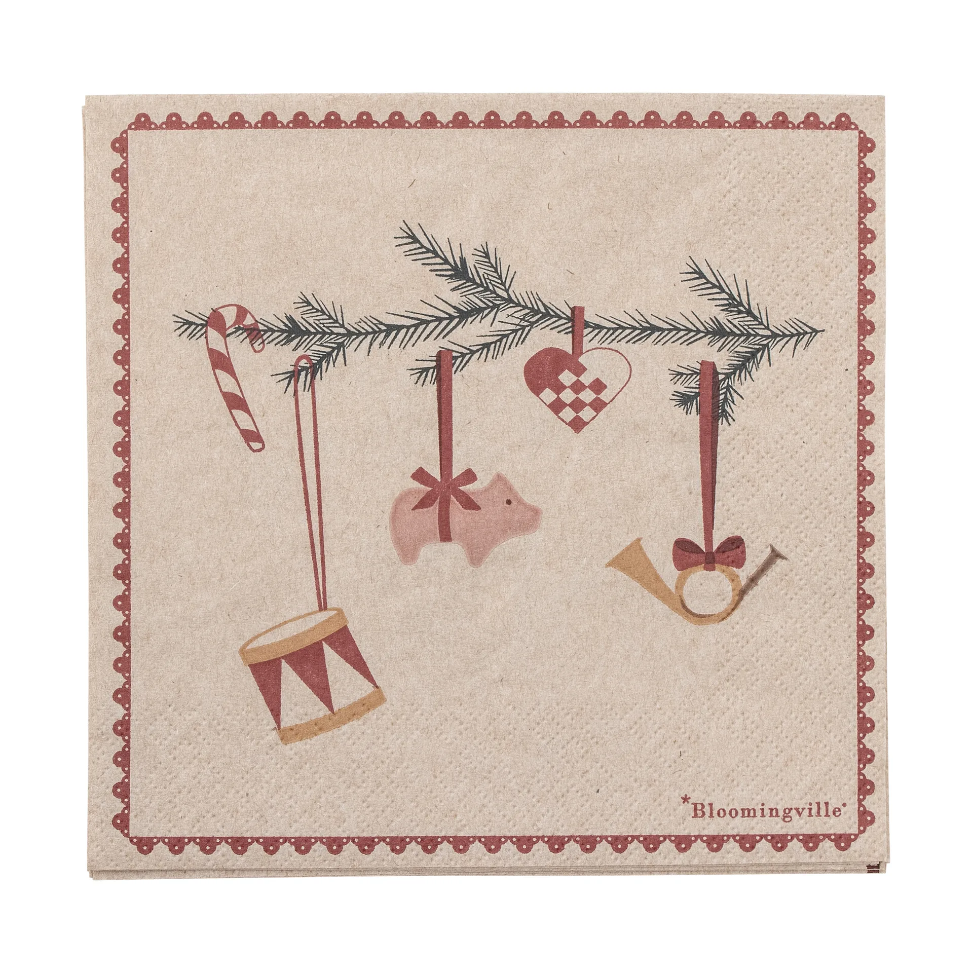Yule papirservietter 33x33 cm 20-pak, Multi Bloomingville