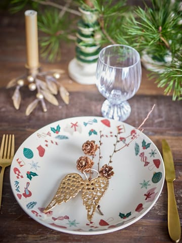 Yule serveringsfad Ø28 cm - Natur-rød - Bloomingville