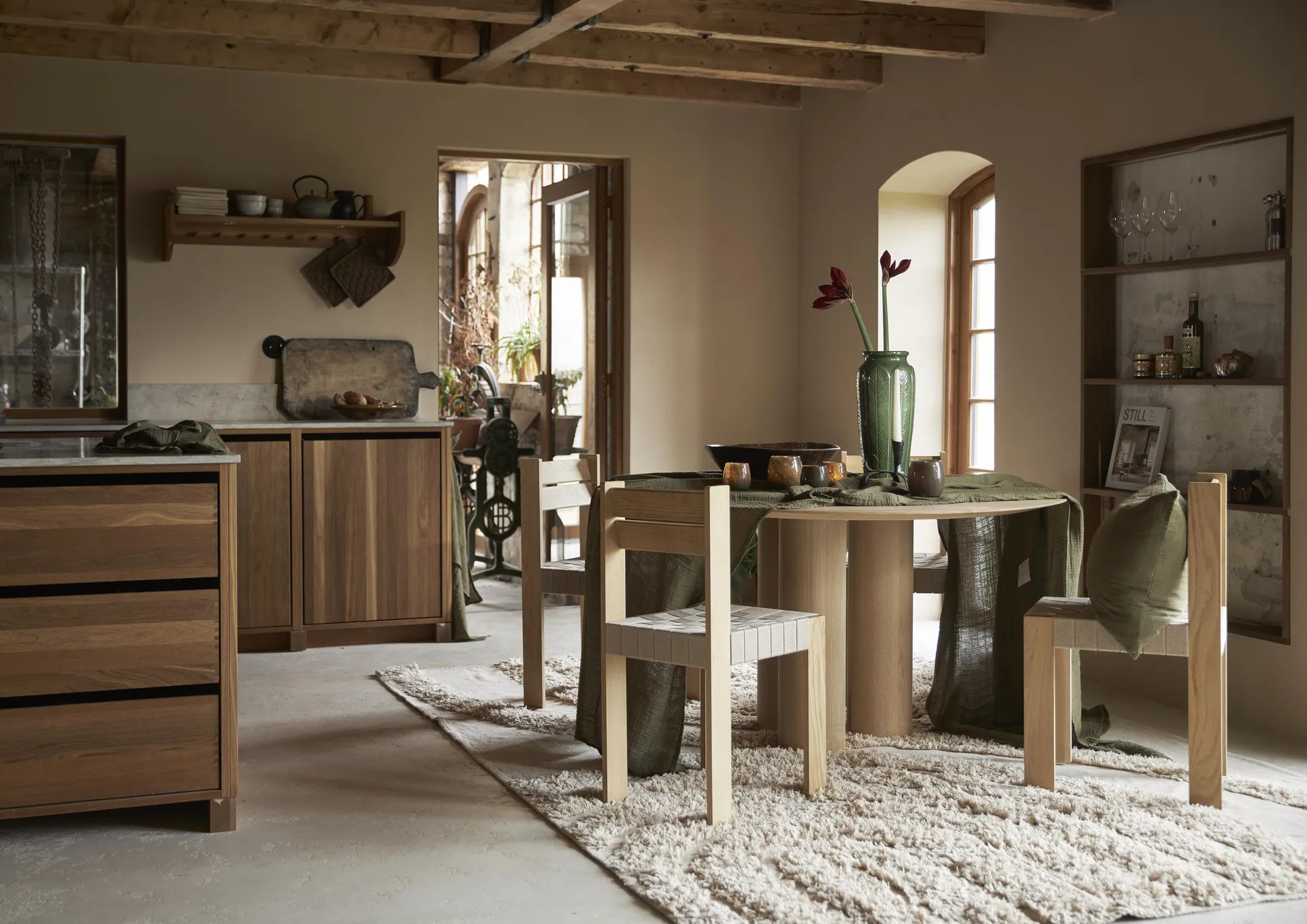 Astrid serviet 40x40 cm 4-pak, Grøn Boel & Jan