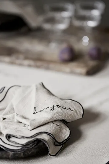 Bordeaux bomuldsserviet 40x40 cm - Beige - Boel & Jan