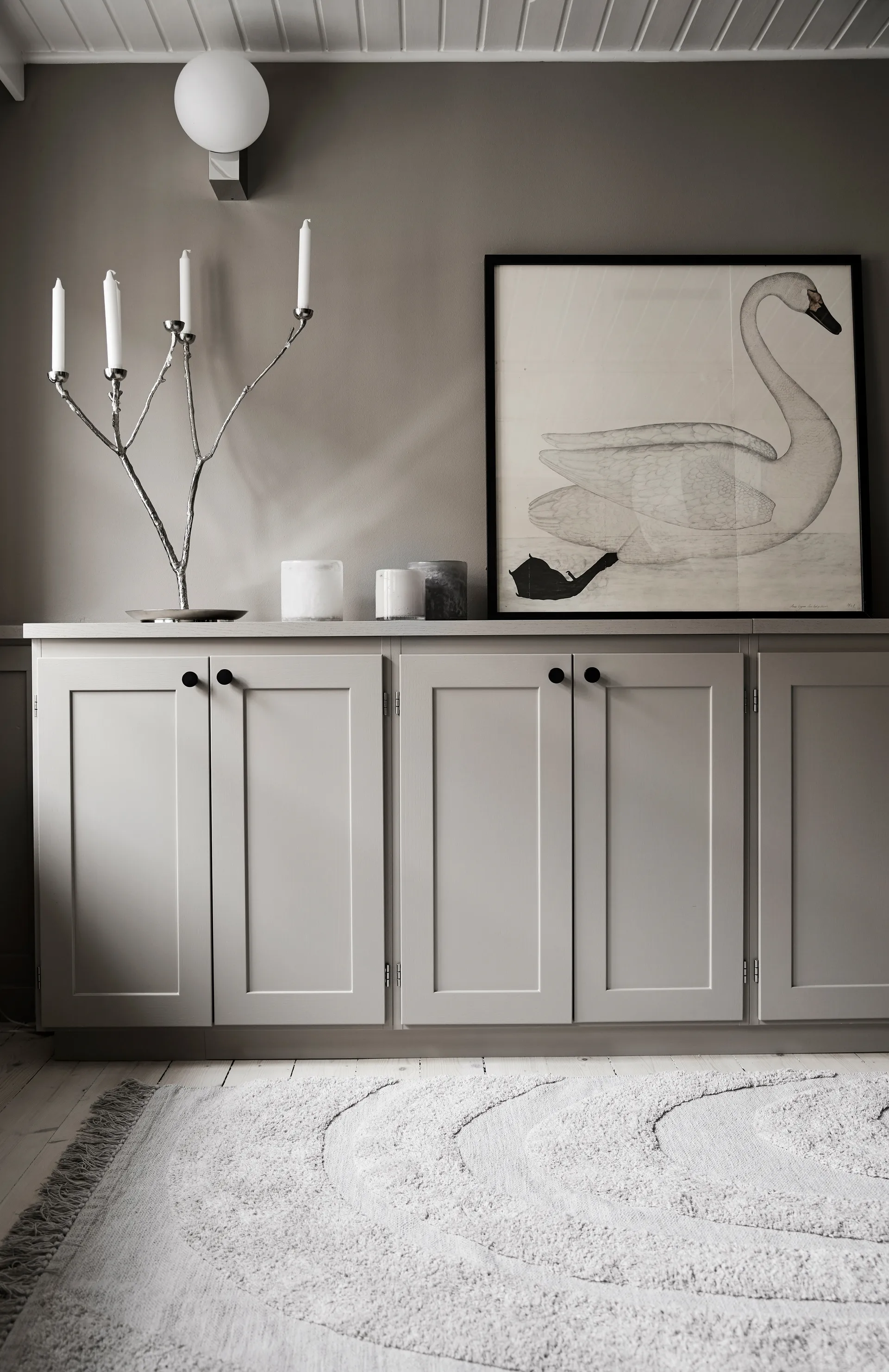 Bungenäs fyrfadsstage Ø12,5 cm, Grå Boel & Jan