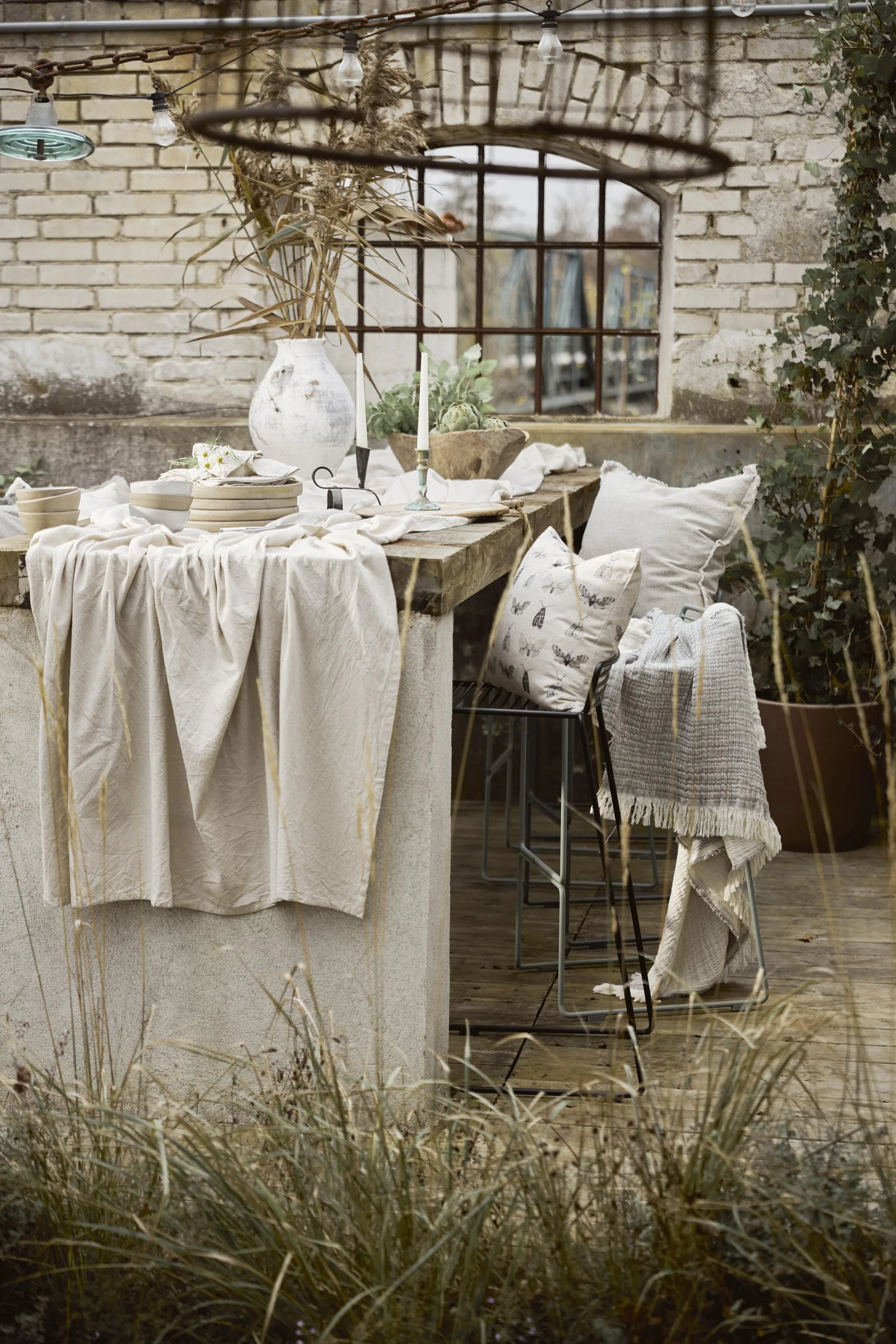 Katsiki pudebetræk 50x50 cm, Lysegrå Boel & Jan