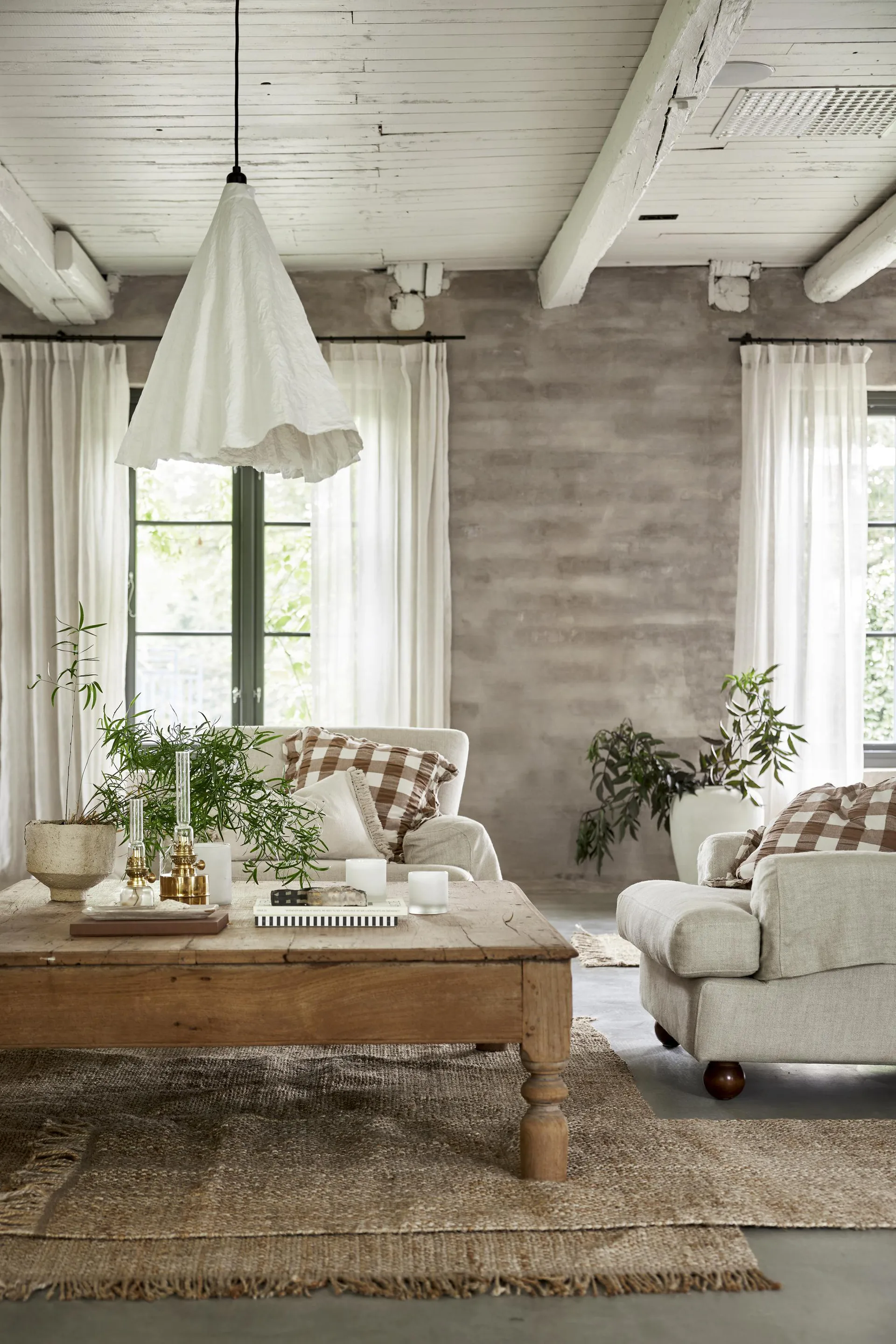 Kullavik pudebetræk 45x45 cm, Brun-hvid Boel & Jan