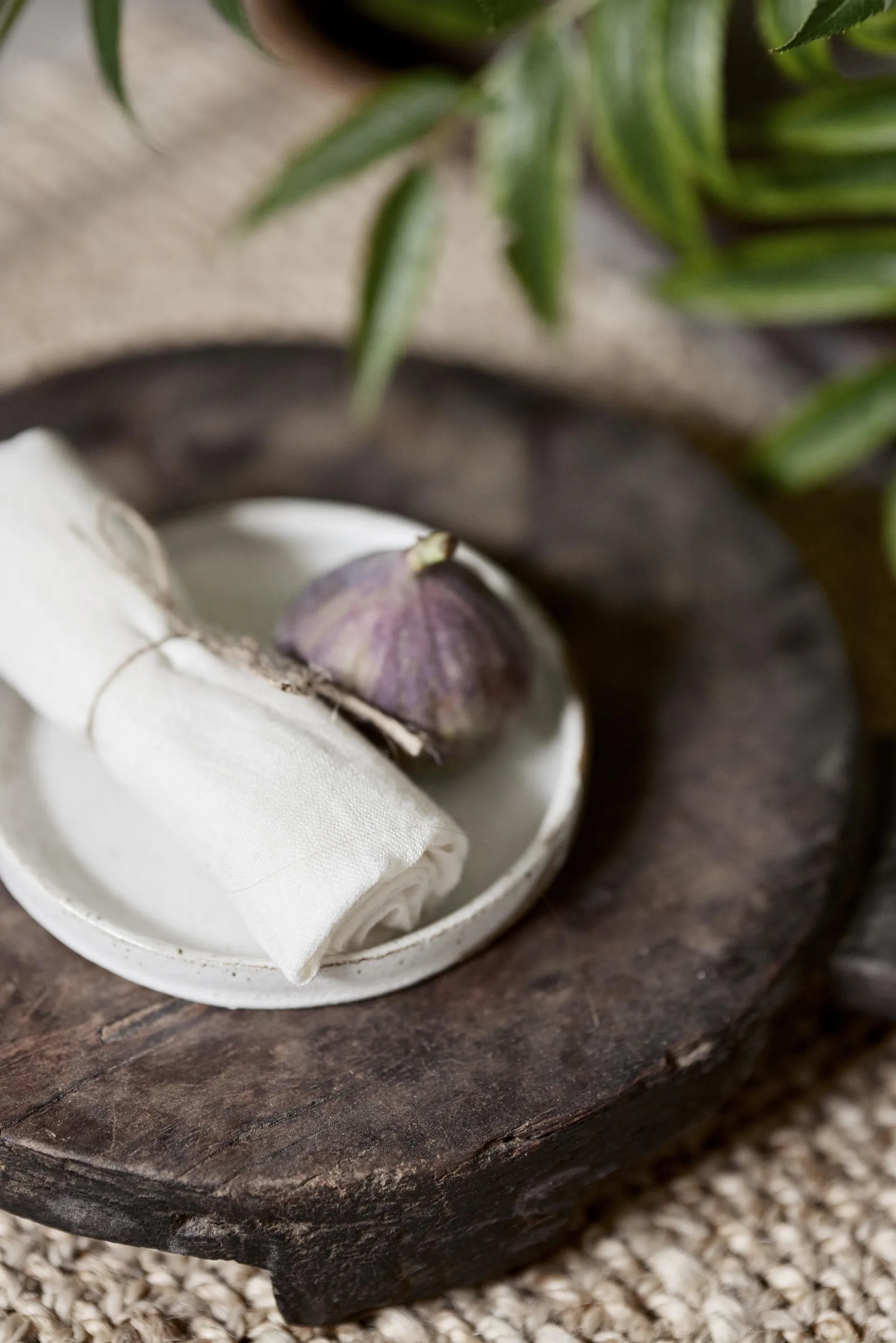 Mandela linned serviet 40x40 cm, Hvid Boel & Jan