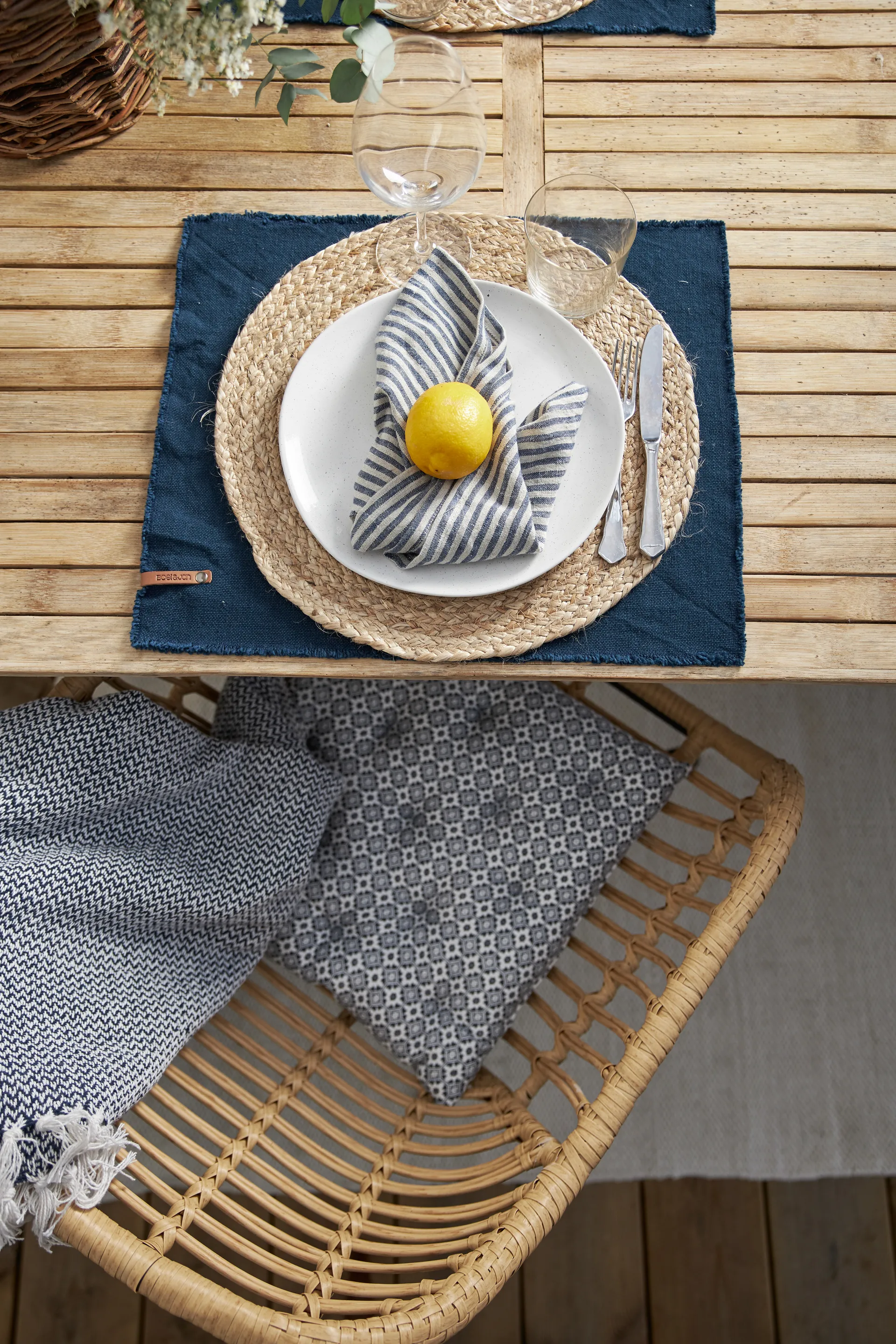 Merida dækkeserviet Ø38 cm, Natur Boel & Jan