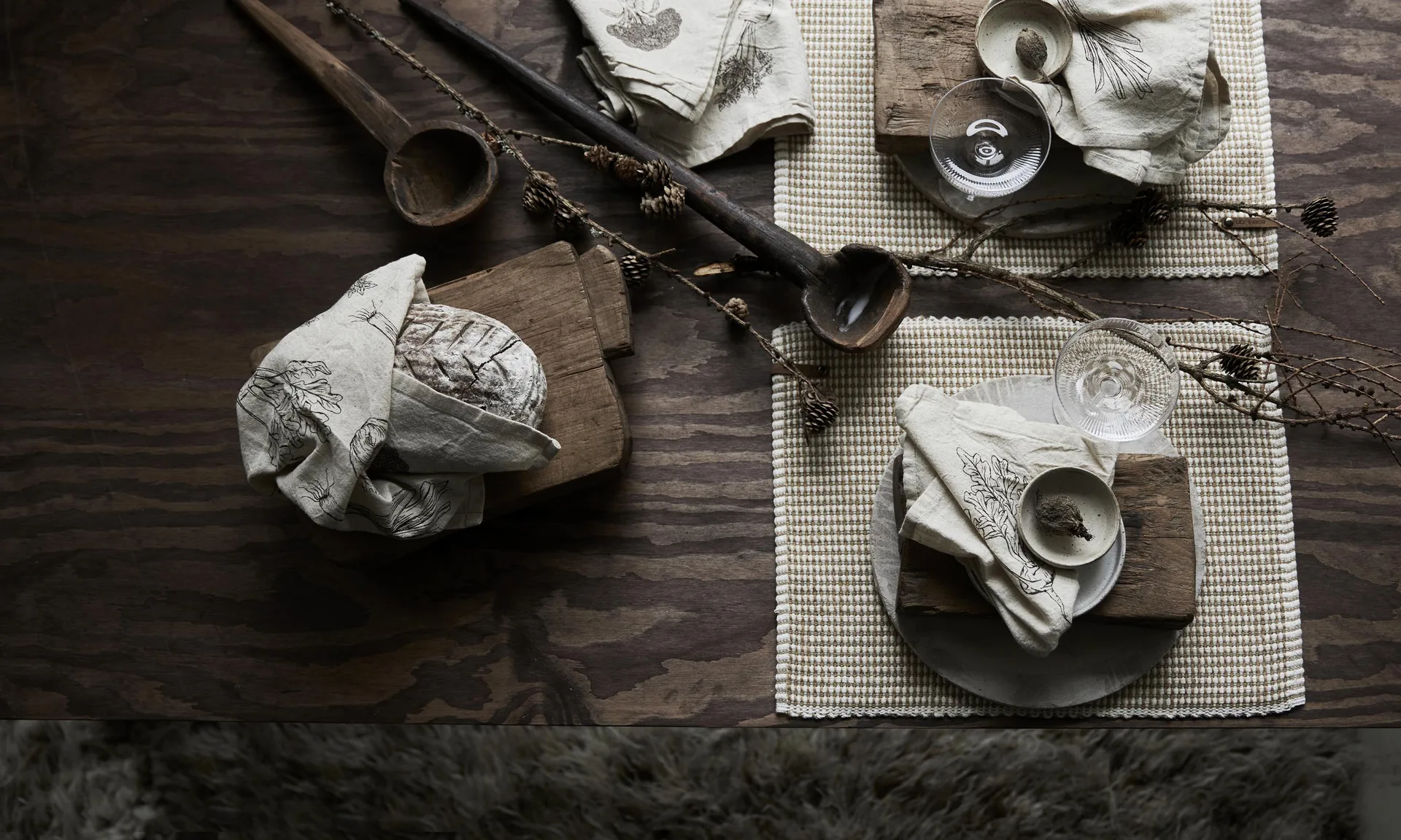 Odla viskestykke 50x70 cm, Beige/Brun Boel & Jan