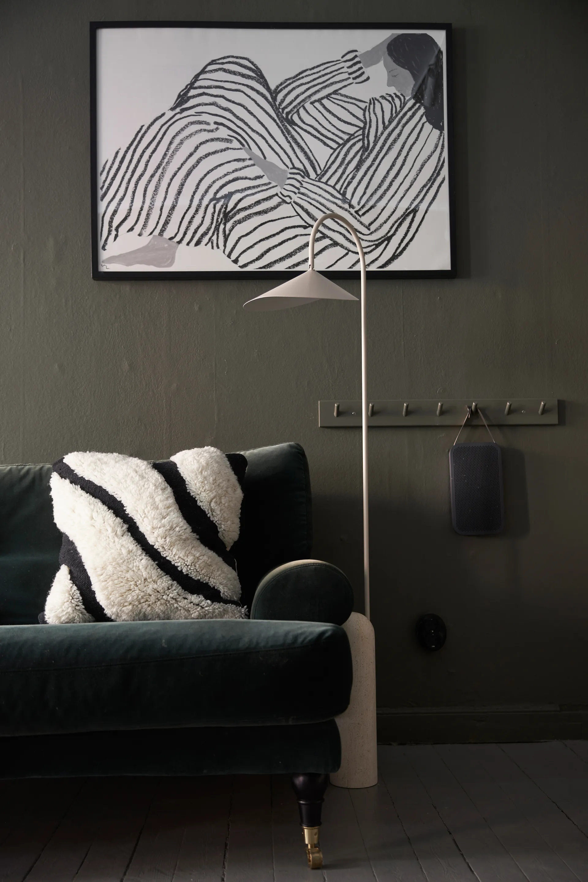 Rio pudebetræk bomuld 48x48 cm, Sort Boel & Jan