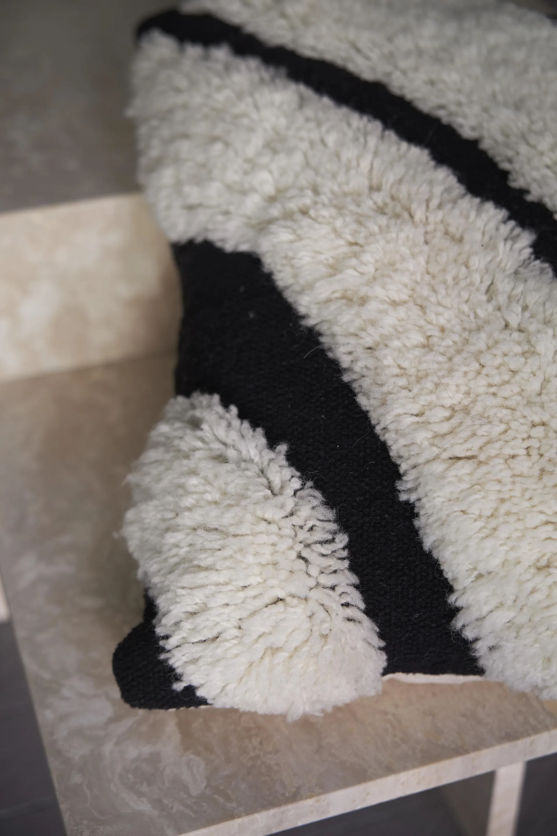 Rio pudebetræk bomuld 48x48 cm, Sort Boel & Jan