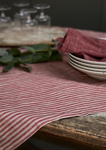 Rough Linen Stripe dug 85x85 cm
 - Rød - Boel & Jan
