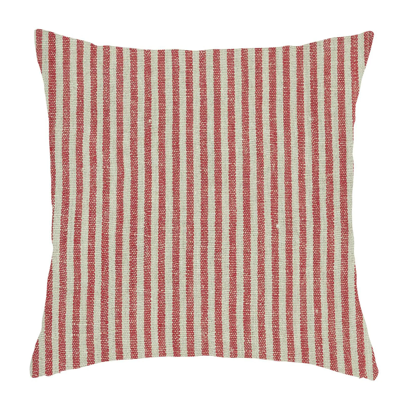Rough Linen Stripe pudebetræk 45x45 cm, Rød Boel & Jan