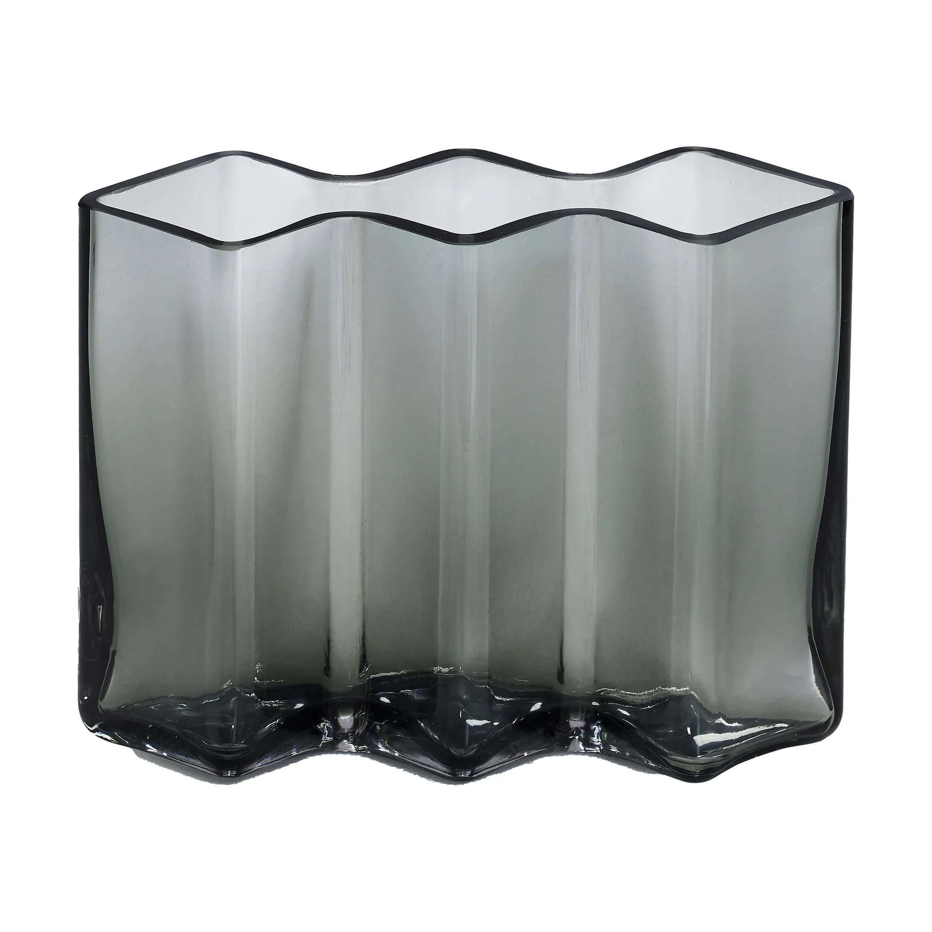 Row vase tre kamre lav, Grå Born In Sweden