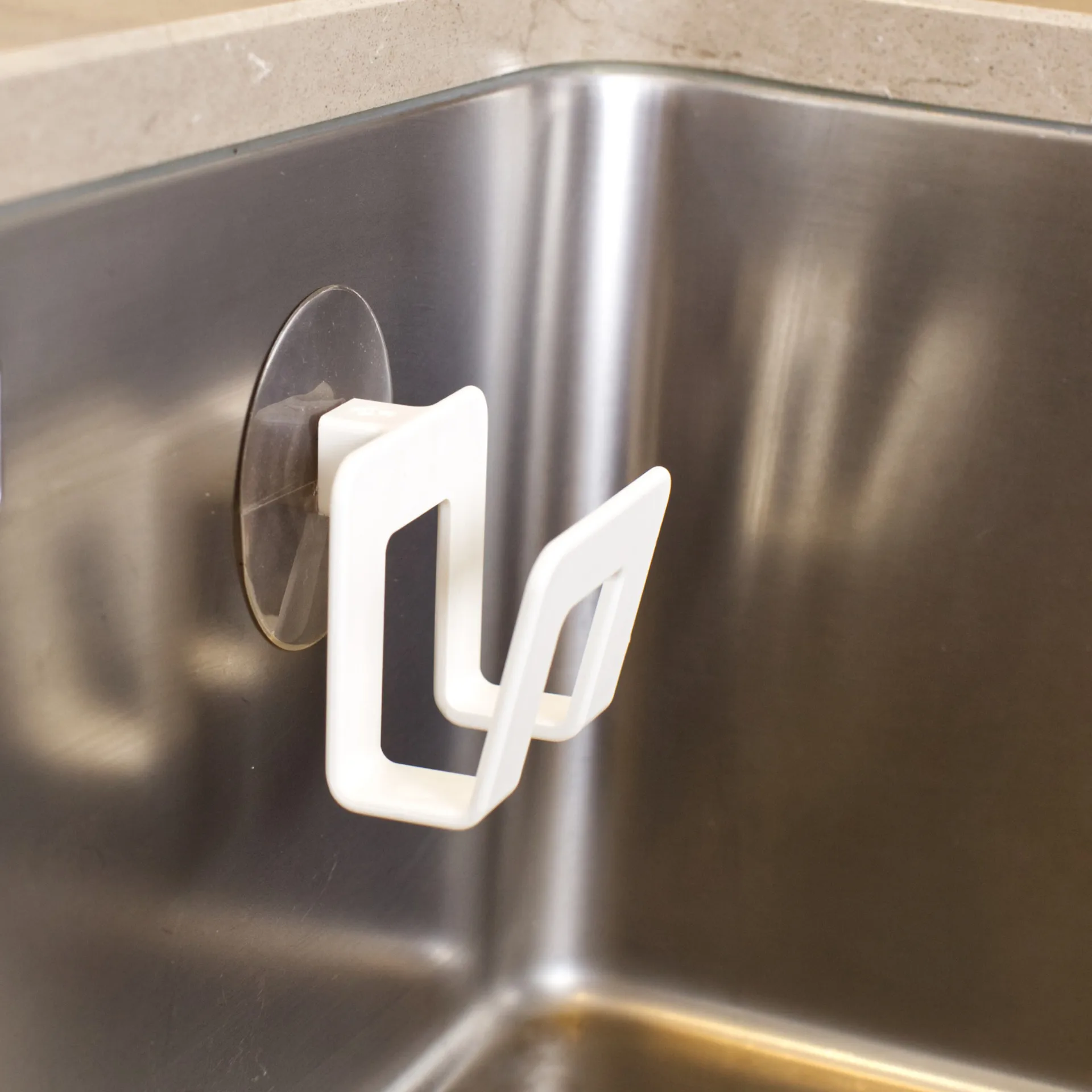 Bosign holder til skuresvamp med sugekop, Hvid Bosign