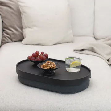 CurveLine anti-slip knæbakke 39x26 cm - Sort piltræ-grå - Bosign