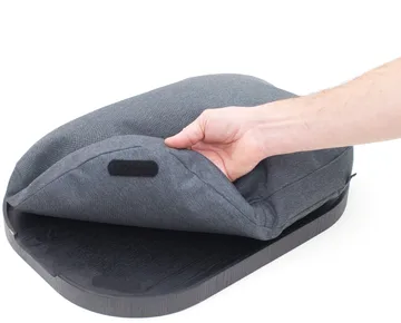 CurveLine™ anti-slip knæbakke 47x34 cm - Sort piltræ-grå - Bosign