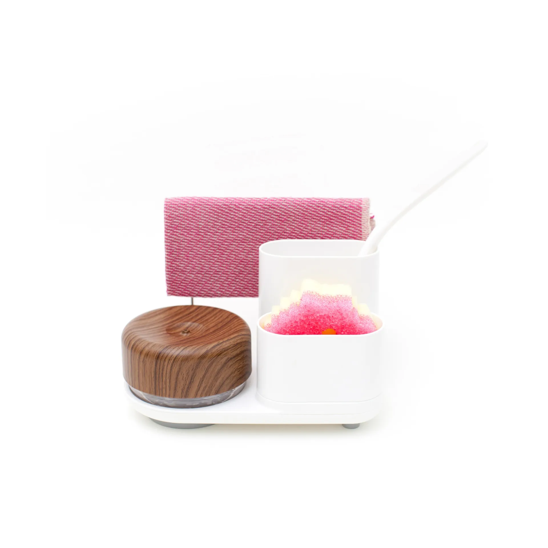 Do-Dish Caddy PLUS opvaskemiddelspumpe med opbevaring, Mørkt træ Bosign