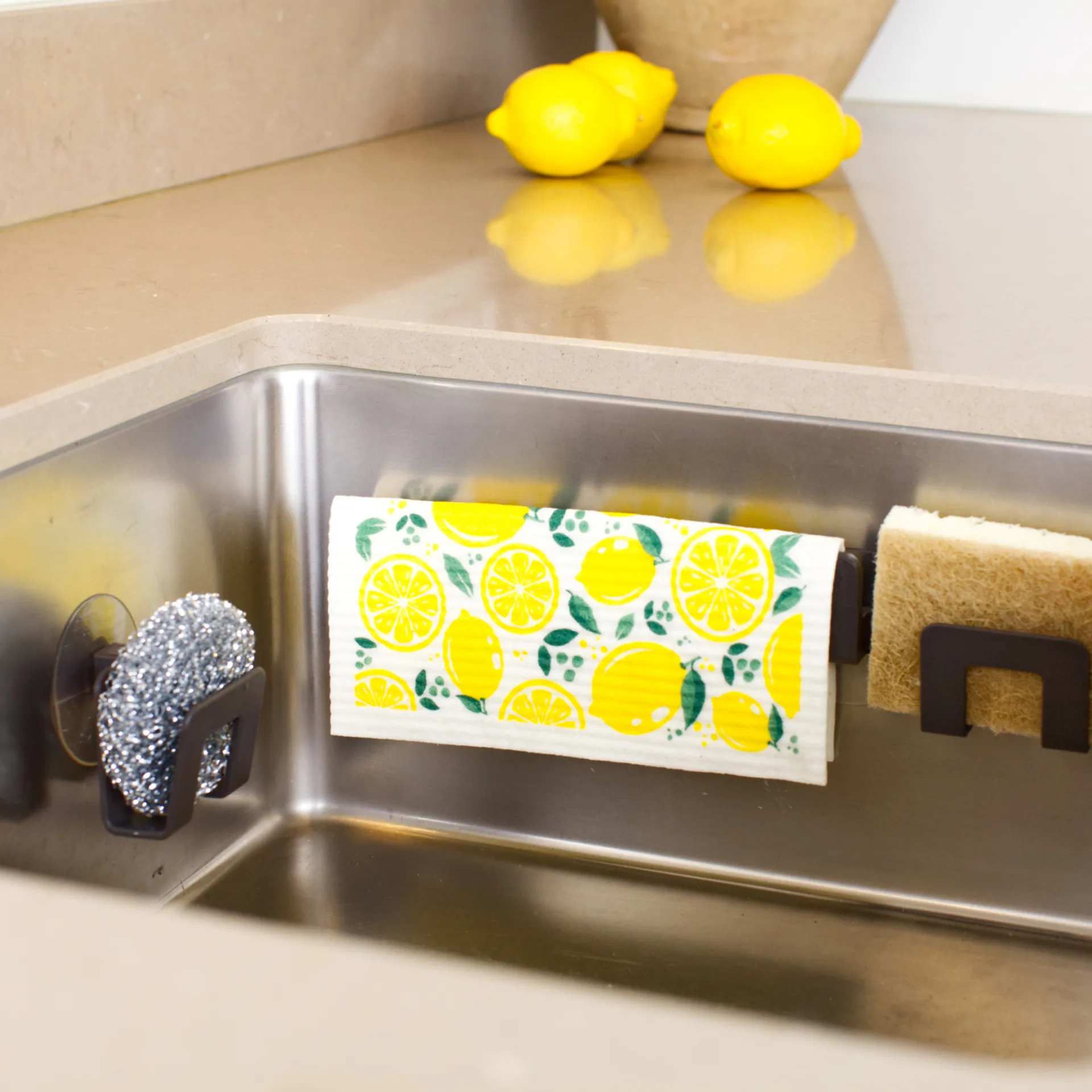 Holder til opvaskeklud og skuresvamp sugekop, Grafitgrå Bosign