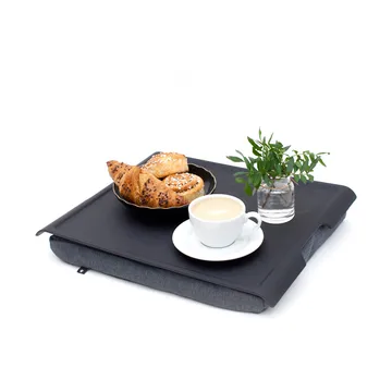 Knæbakke Laptray anti-slip 46x38 cm - Sort piltræ-grå - Bosign