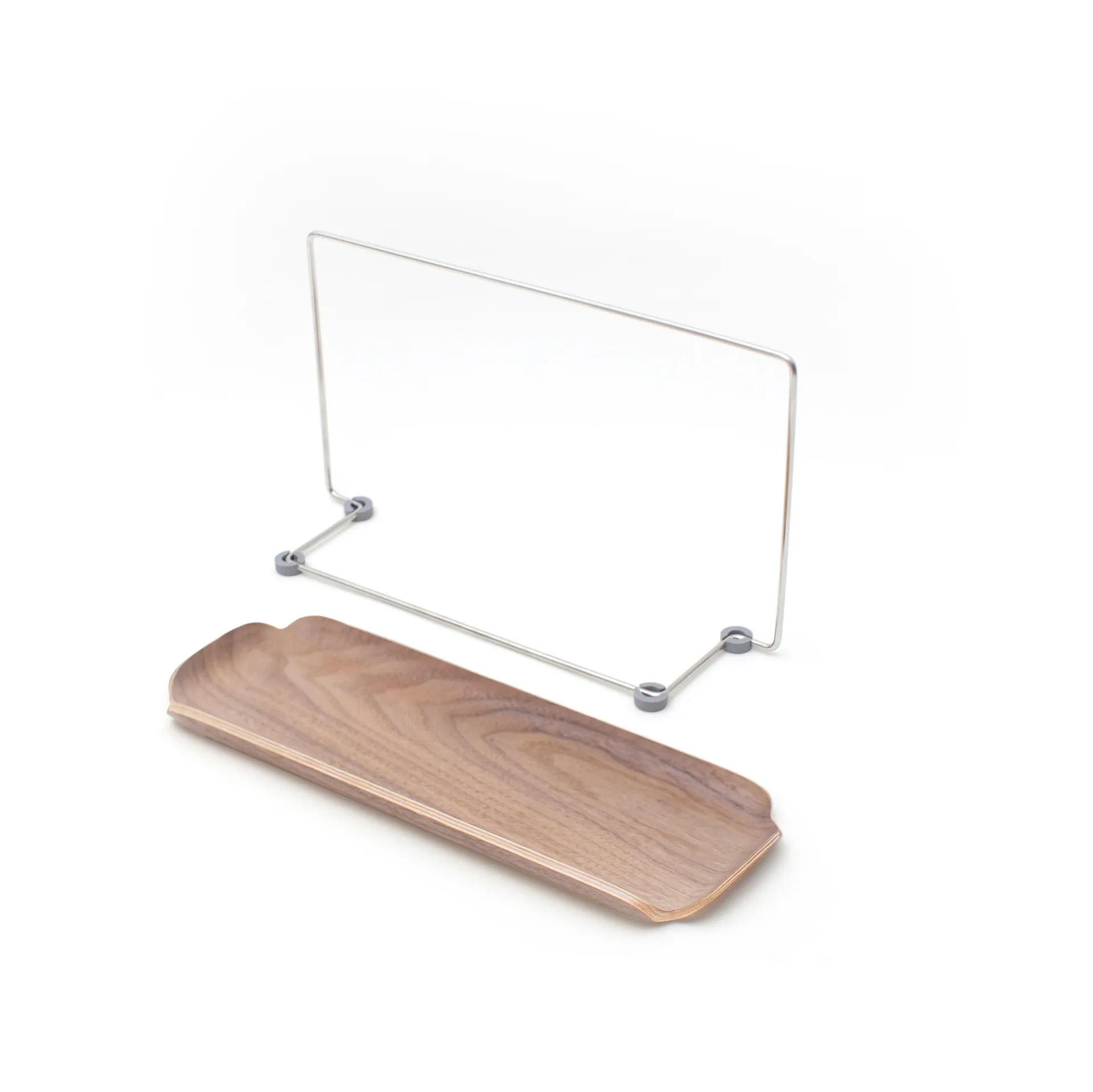 LEAF opvaskebakke med kludholder, Valnød-rustfrit stål Bosign