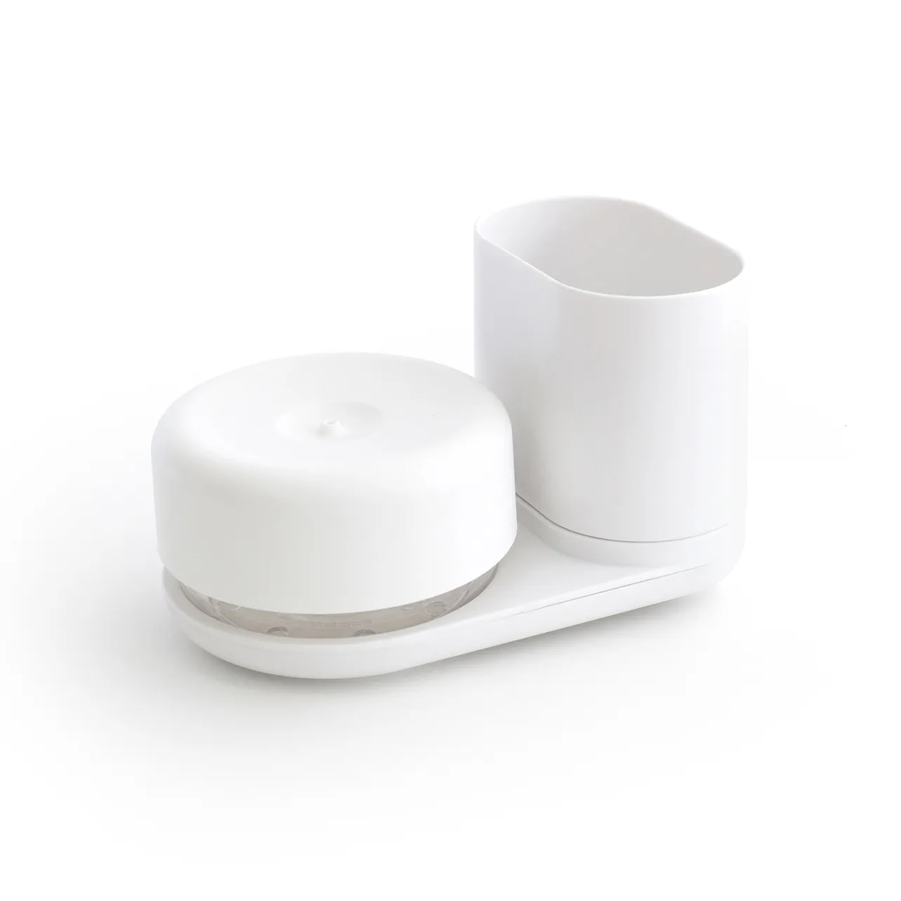 Pumpe til opvaskemiddel med opbevaringsstativ., Hvid Bosign