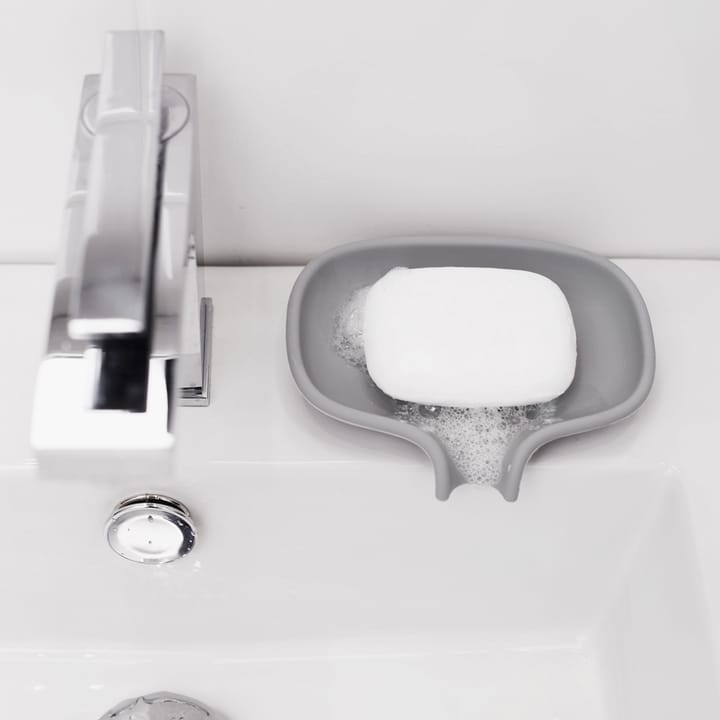 Sæbeskål med afdrypningstud silikone, Grå Bosign