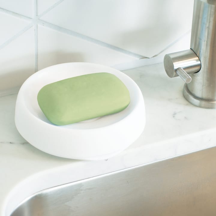 Sæbeskål med skjult afløbstud silikone medium, Hvid Bosign