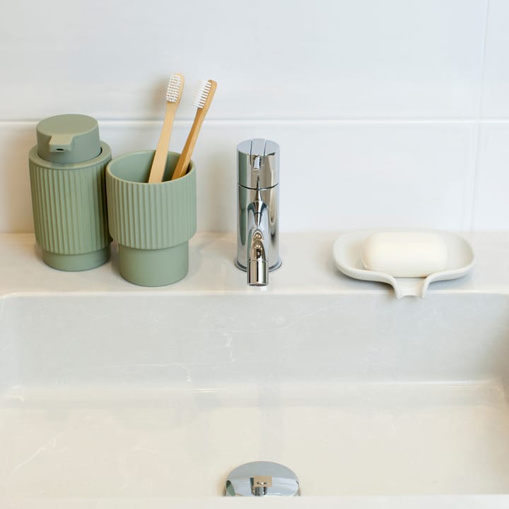 Soap Saver Flow sæbeskål med afløbsstuds beton, Hvid Bosign