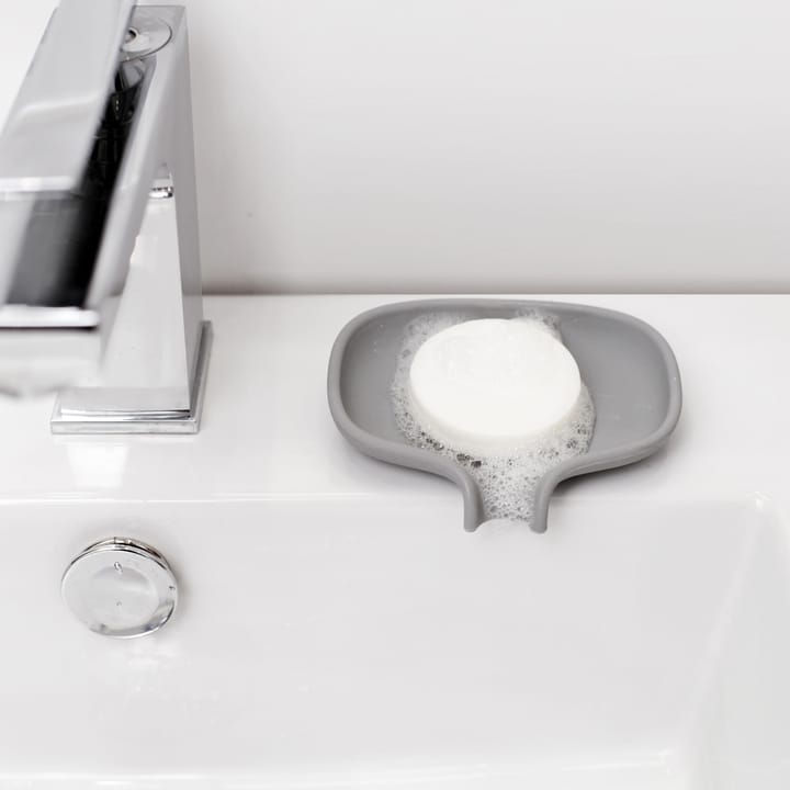 Soap Saver Flow sæbeskål med afløbstud small, Grå Bosign