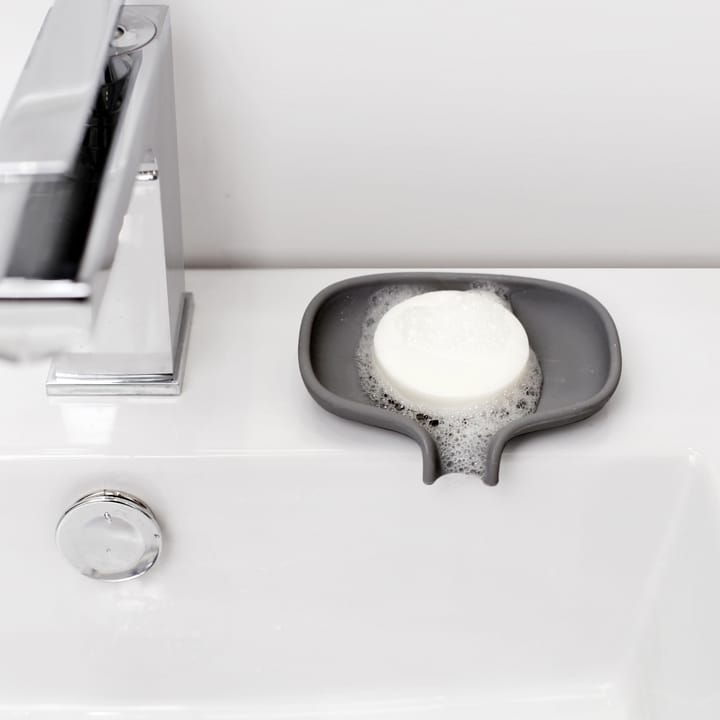 Soap Saver Flow sæbeskål med afløbstud small, Grafitgrå Bosign