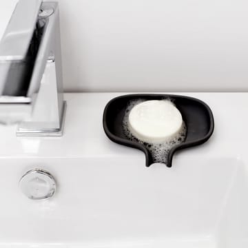 Soap Saver Flow sæbeskål med afløbstud small - Sort - Bosign