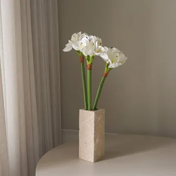Amaryllis kunstig buket - Hvid, 73 cm - Botané
