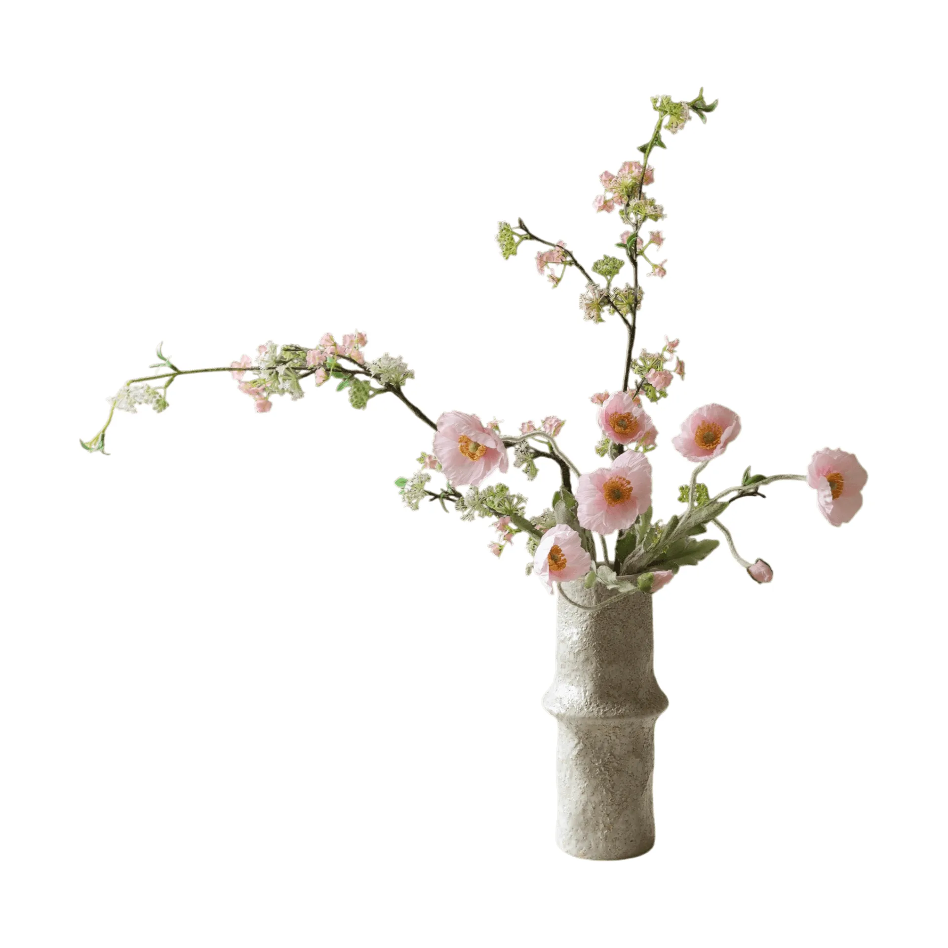 Blossom Veil kunstig buket, Valmue, snøpil Botané