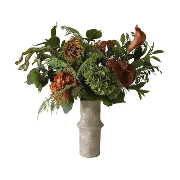Cedar Grove kunstig buket - Hortensia-halvkaktusdahlia-kalla, 90 cm, 14 stk - Botané