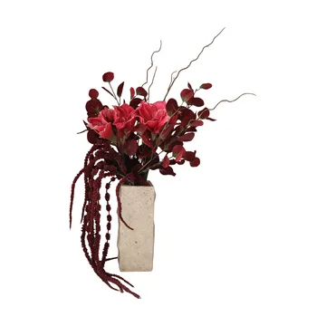 Deep Bloom kunstig buket - Amaryllis, eucalyptus, amarant, grene, 120 cm - Botané