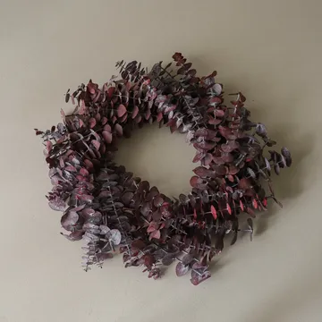 Eucalyptus Wreath krans - Mørkerød, Ø40 cm - Botané