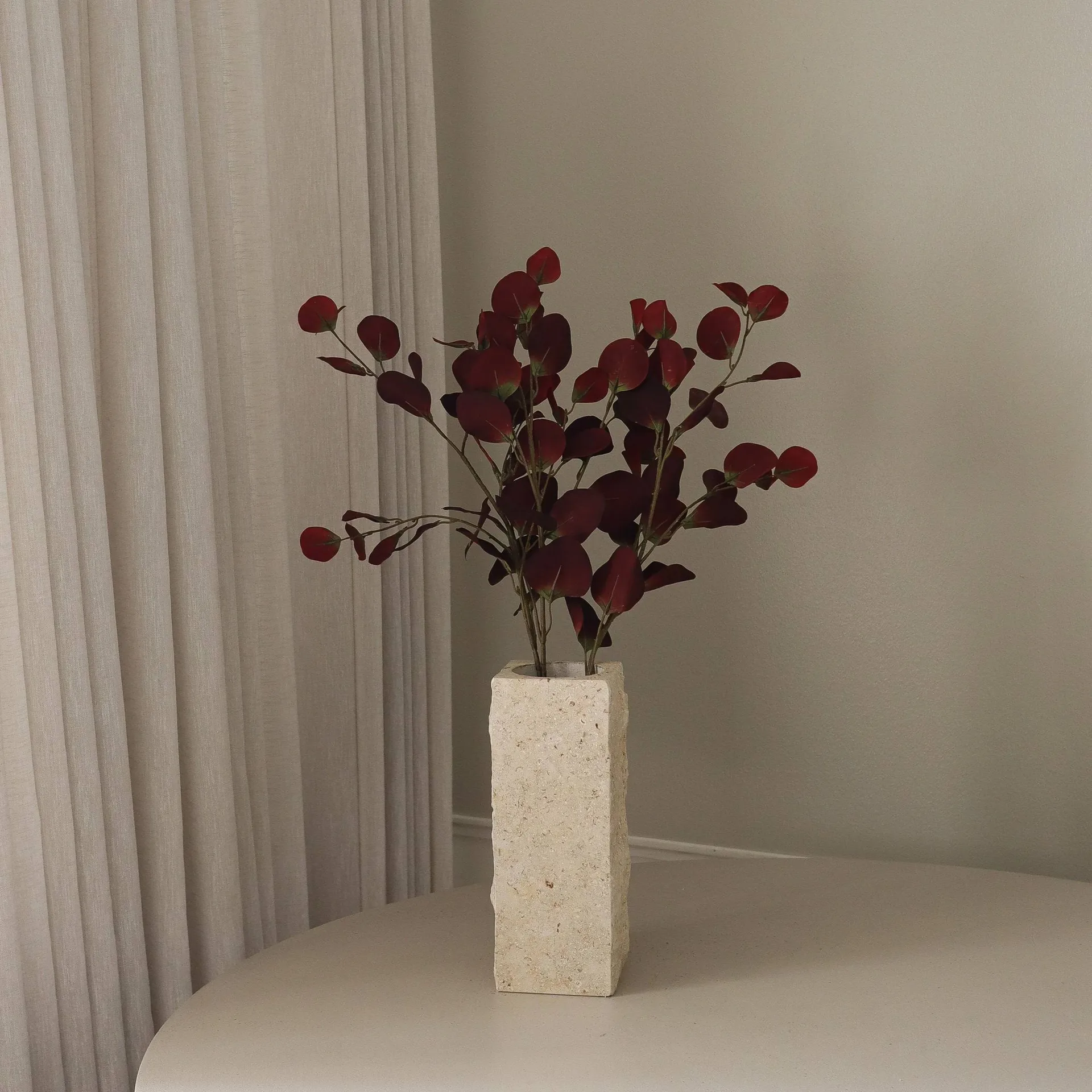 Eukalyptus kunstig kvist, Burgundy, 84 cm Botané