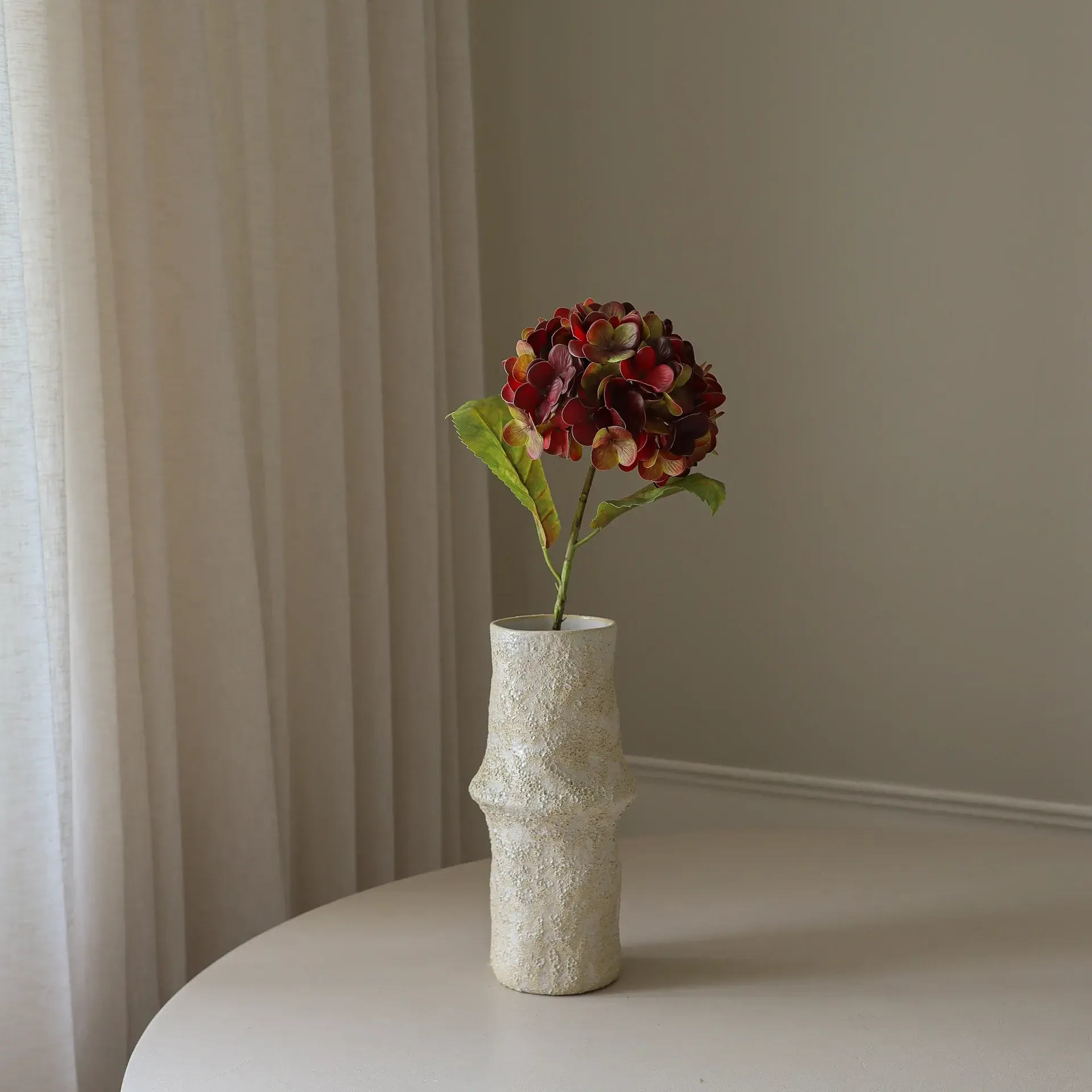 Hortensia kunstig blomst, Deep burgundy, 60 cm, 1 stk Botané