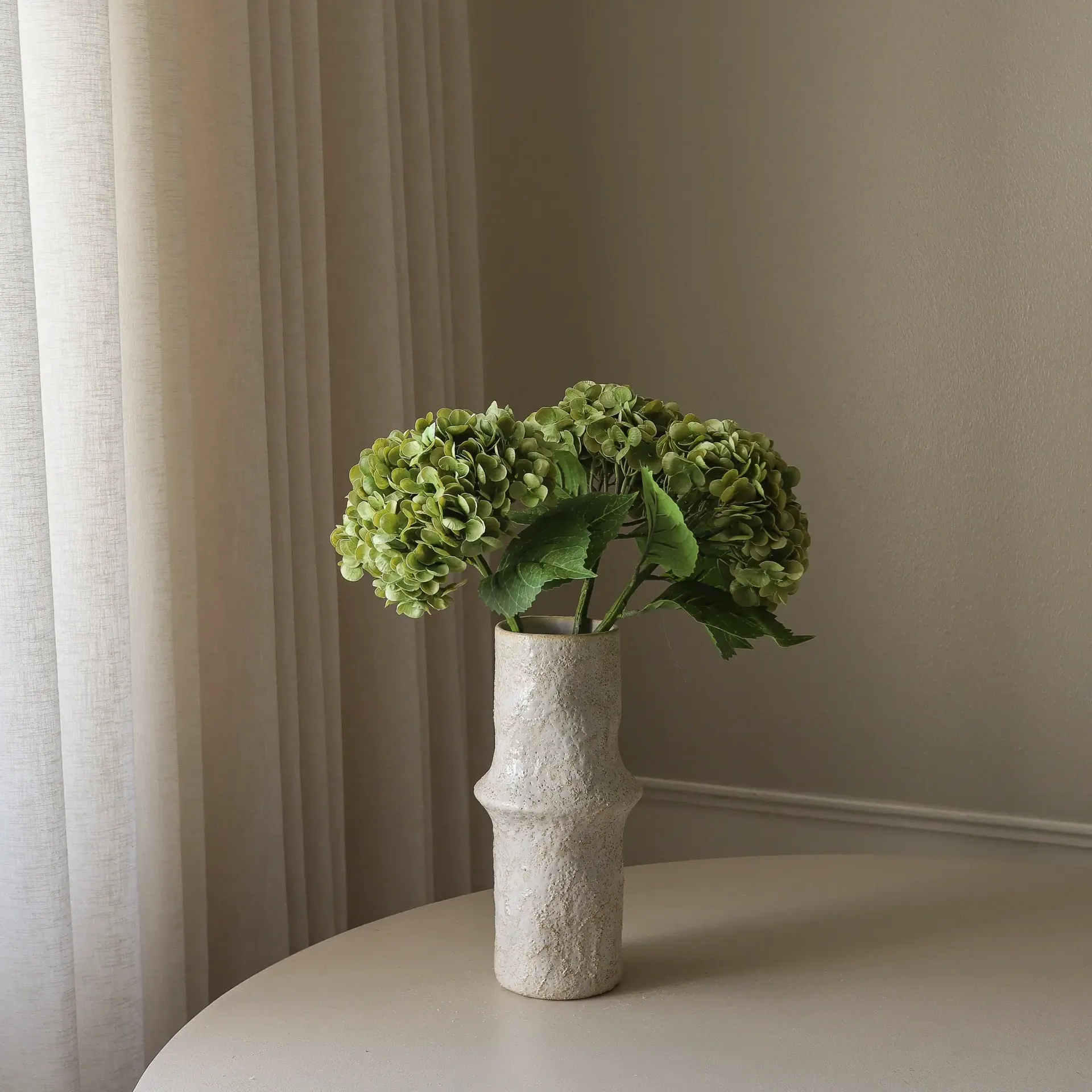 Hortensia kunstig blomst, Mosgrøn, 51 cm, 1 stk. Botané