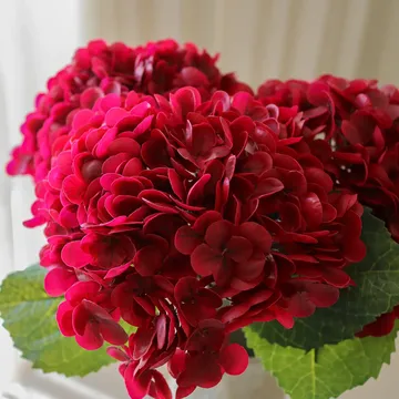 Hortensia kunstig blomst - Rød, 51 cm, 1 stk. - Botané