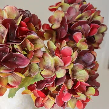 Hortensia kunstig buket - Deep burgundy, 60 cm, 6 stk. - Botané
