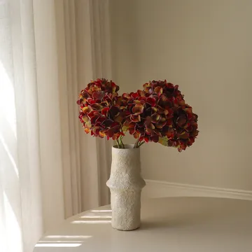 Hortensia kunstig buket - Deep burgundy, 60 cm, 6 stk. - Botané
