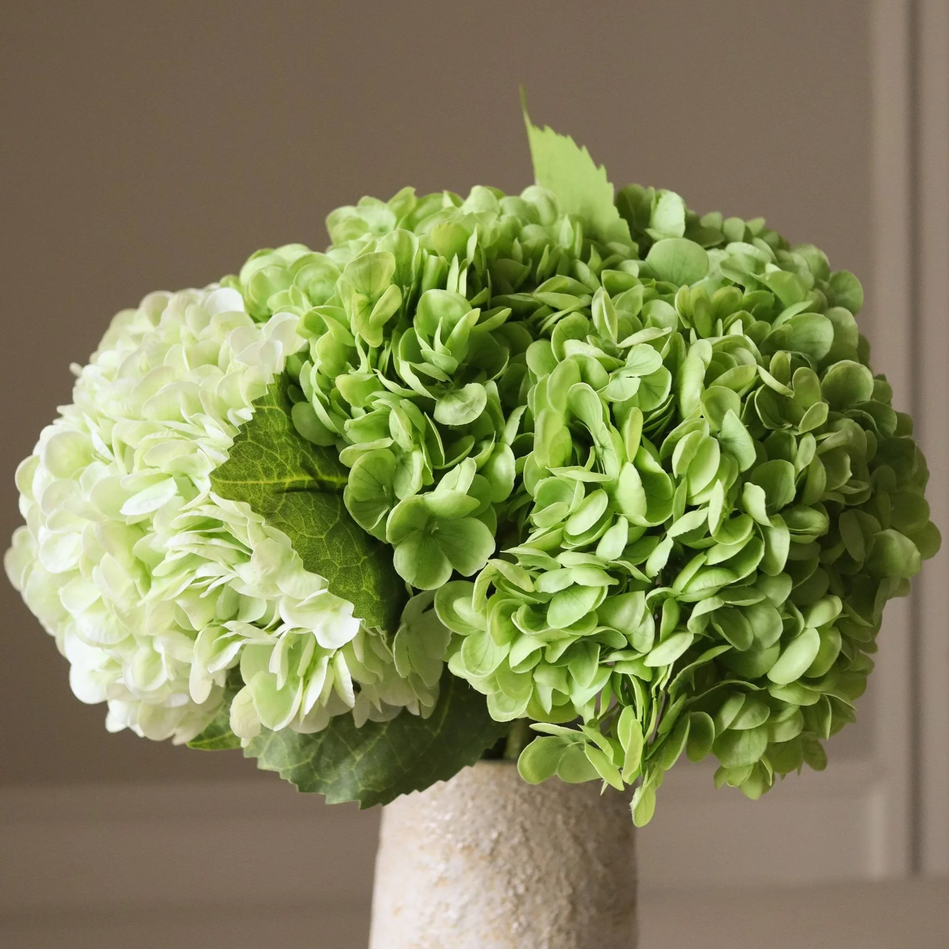 Hortensia kunstig buket, Grøn, 7 stk Botané