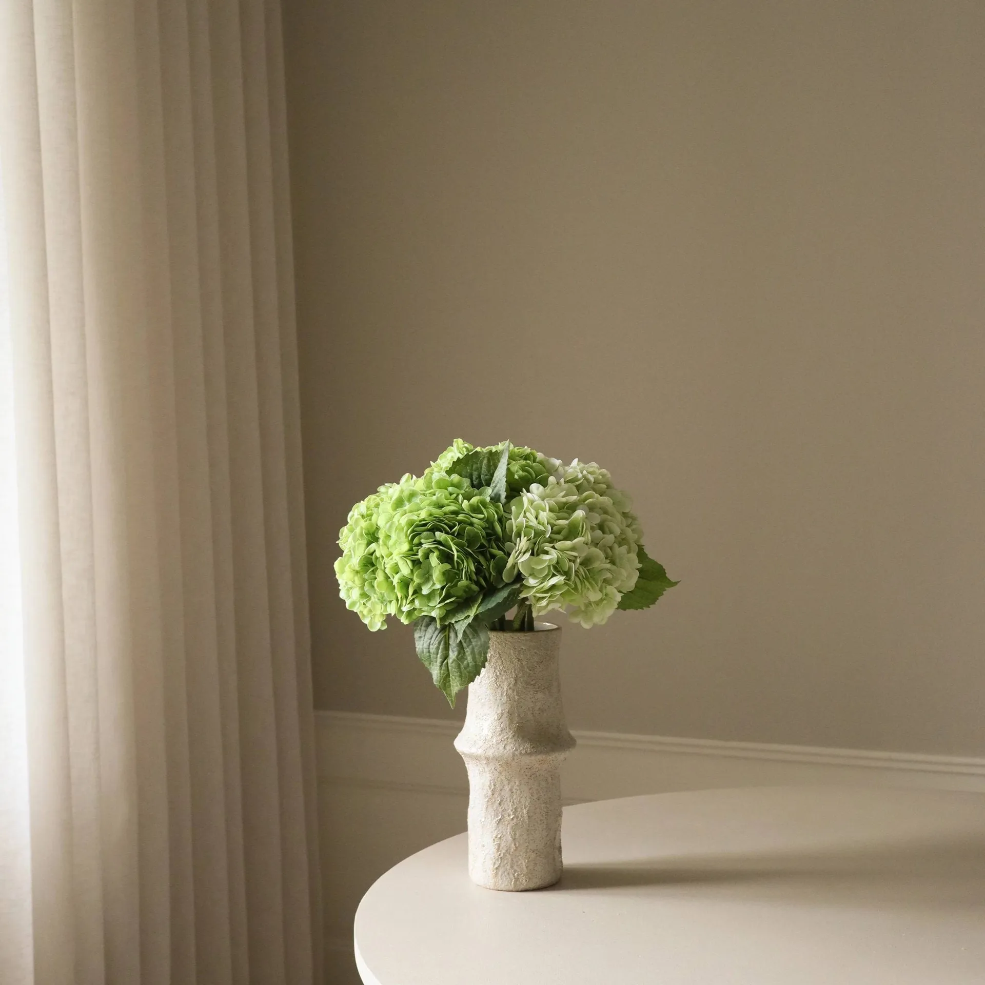 Hortensia kunstig buket, Grøn, 7 stk Botané