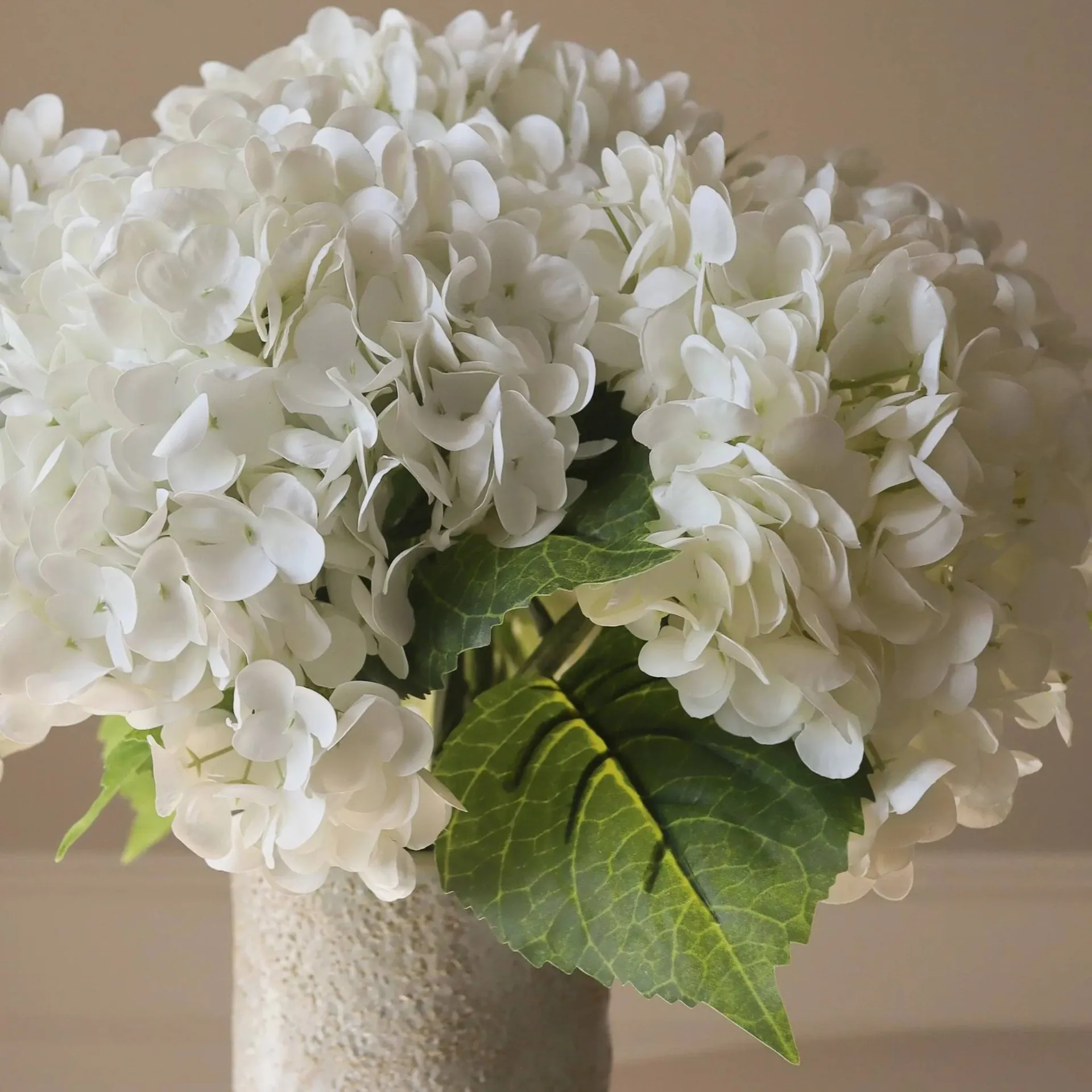 Hortensia kunstig buket, Hvid, 7 stk Botané