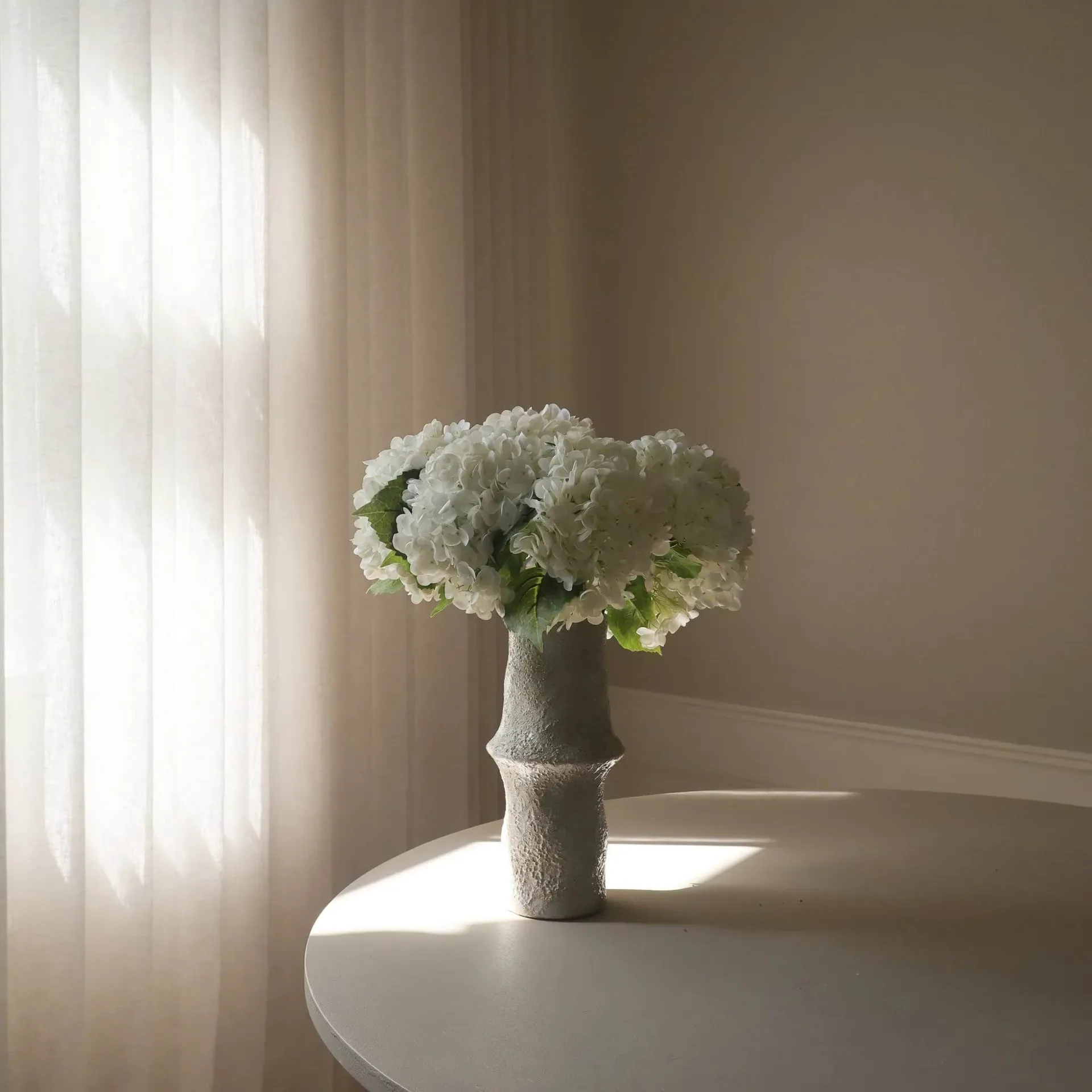 Hortensia kunstig buket, Hvid, 7 stk Botané