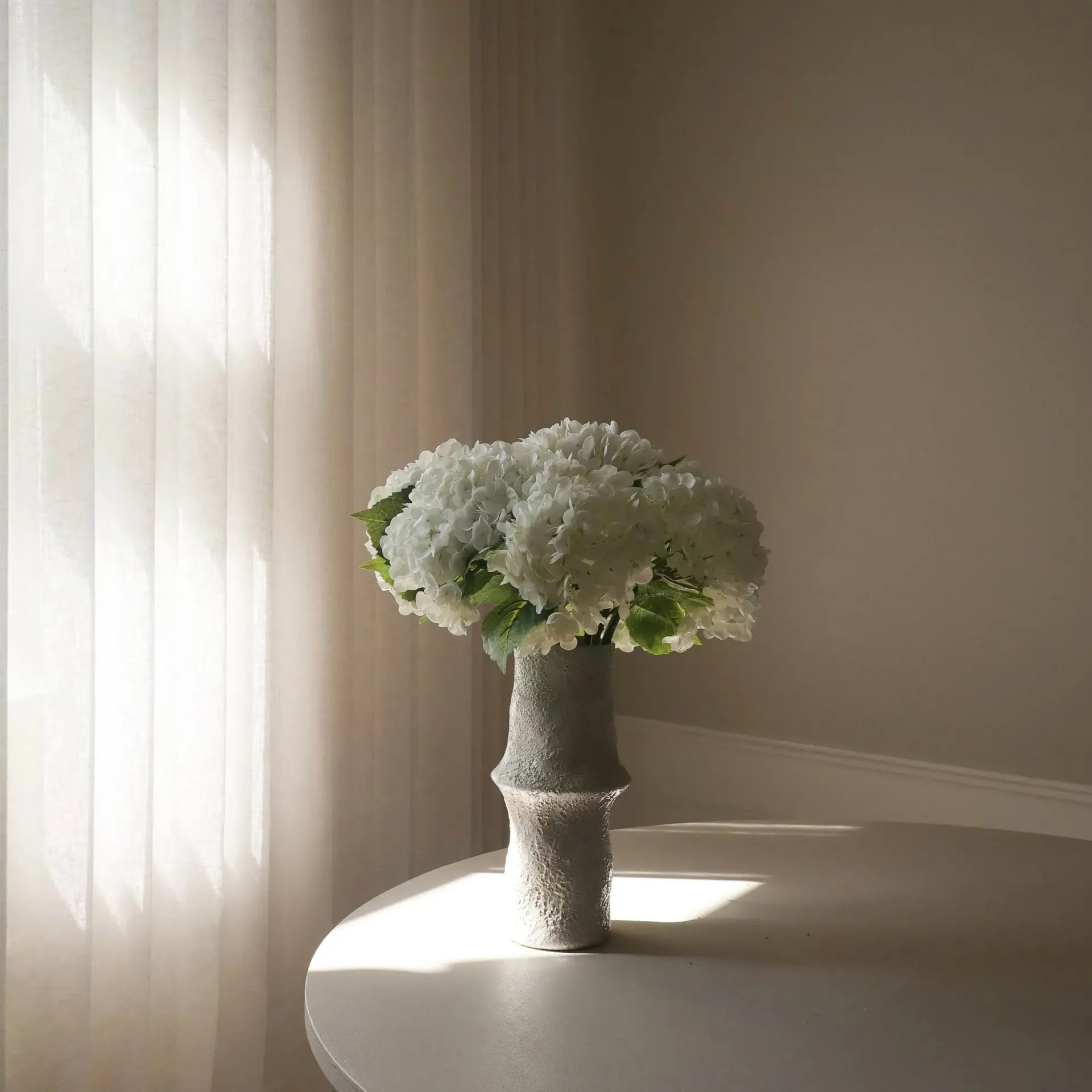 Hortensia kunstig buket, Hvid, 7 stk Botané