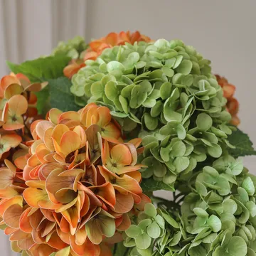 Hortensia kunstig buket - Kobber, 60 cm, 7 stk. - Botané