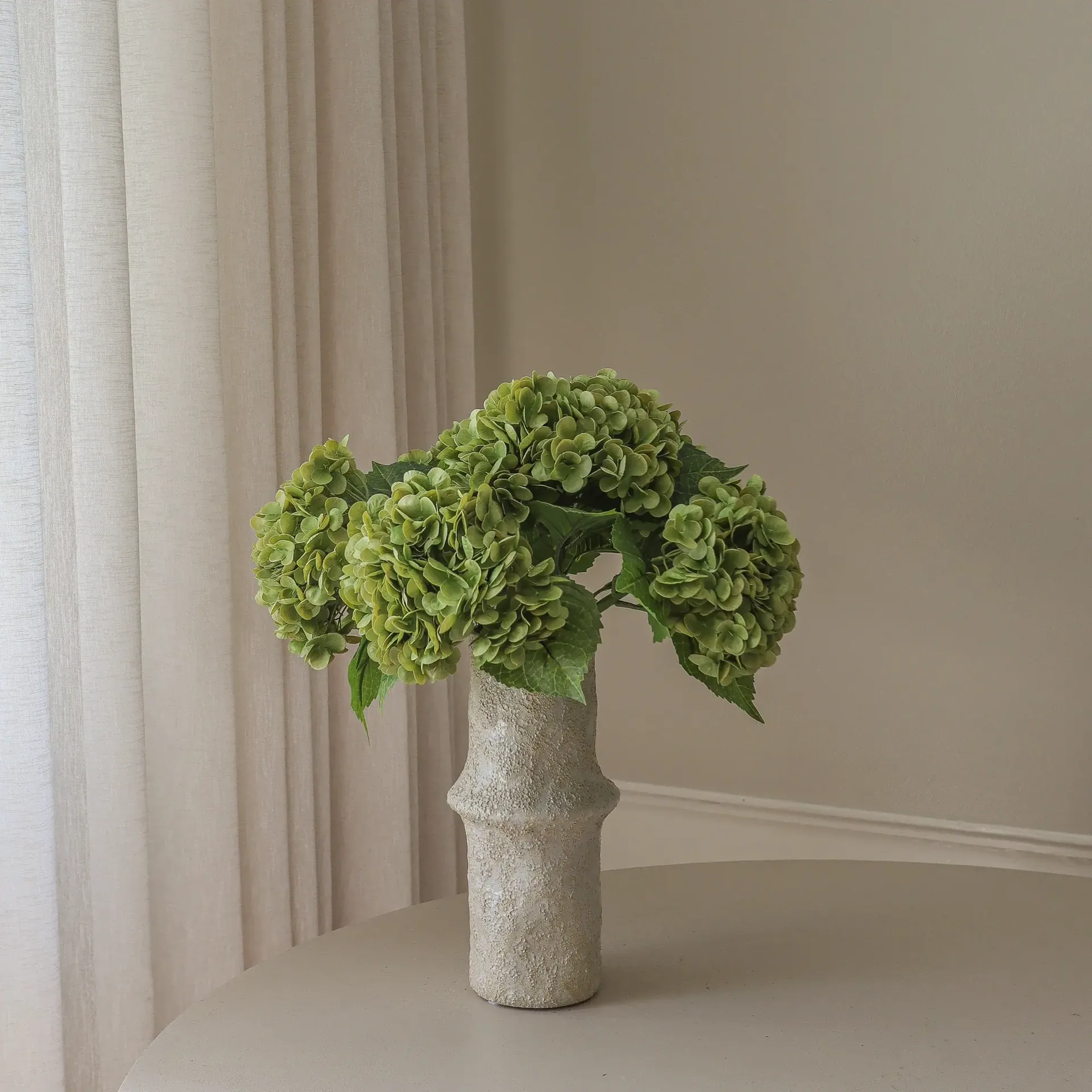 Hortensia kunstig buket, Mosgrøn, 51 cm, 6 stk. Botané