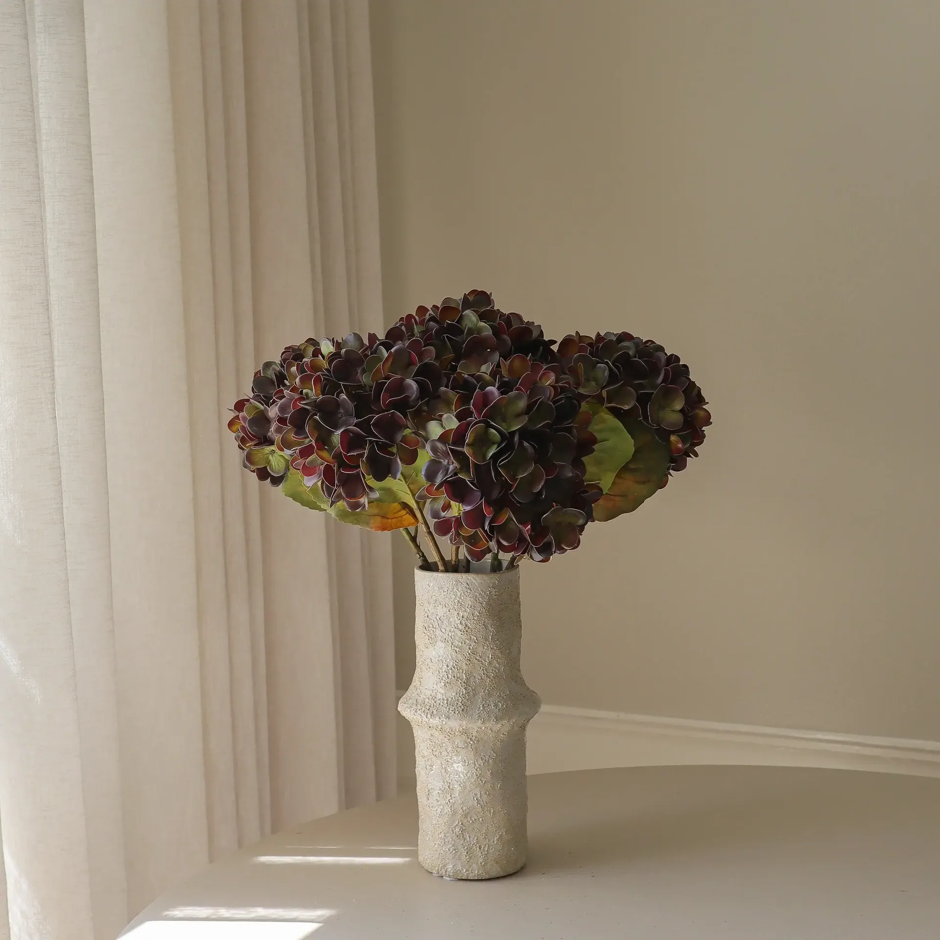 Hortensia kunstig buket, Muted purple, 60 cm, 6 stk Botané