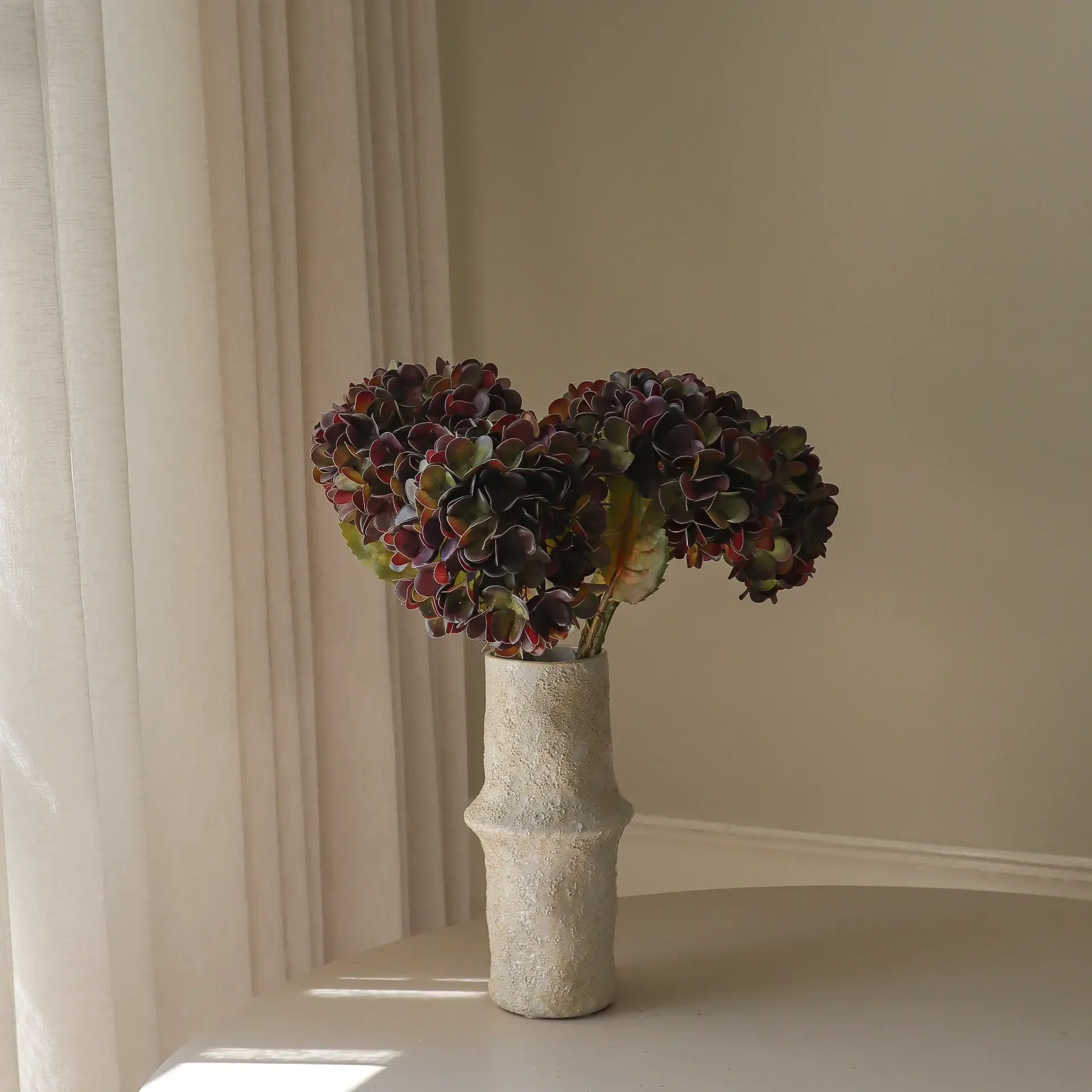 Hortensia kunstig buket, Muted purple, 60 cm, 6 stk Botané