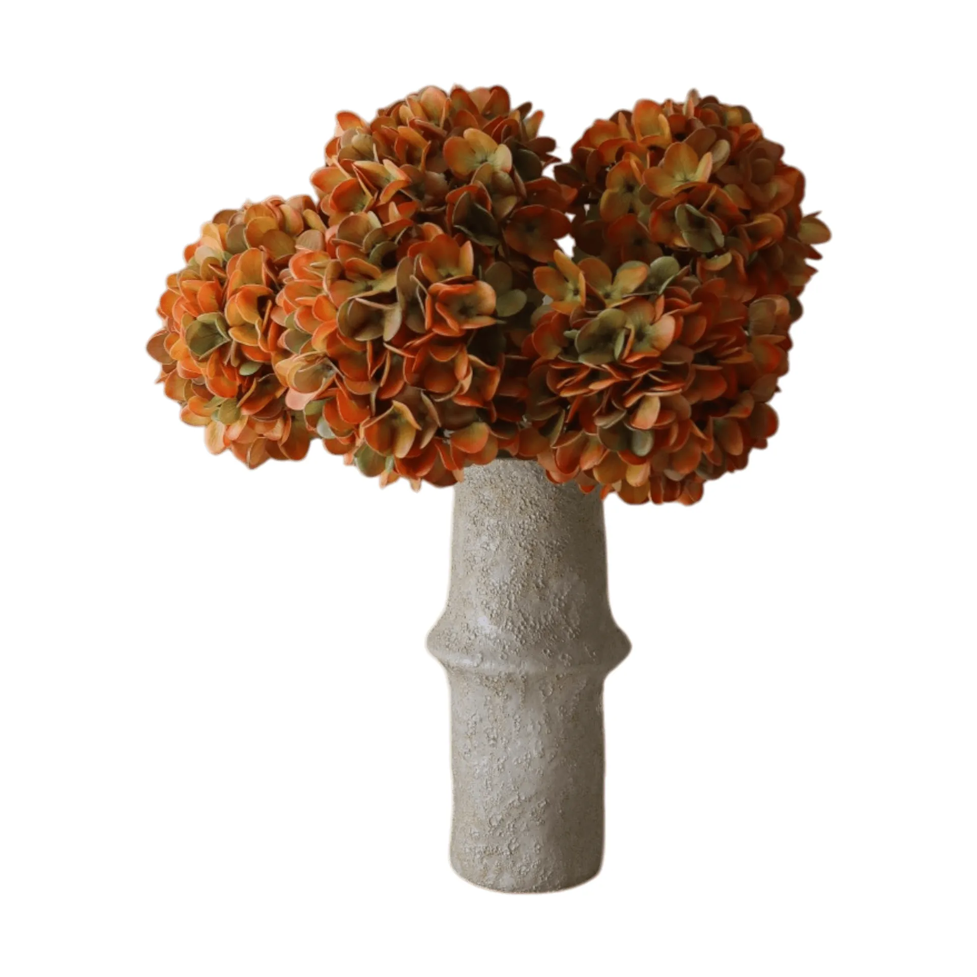 Hortensia kunstig buket, Orange, 60 cm, 6 stk. Botané